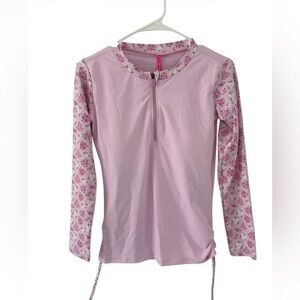 Betsey Johnson Long Sleeves Half Zip Rash Guard Size M NWT